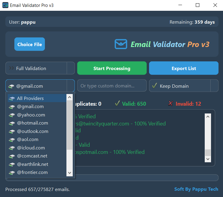 Total List Control with Filtering